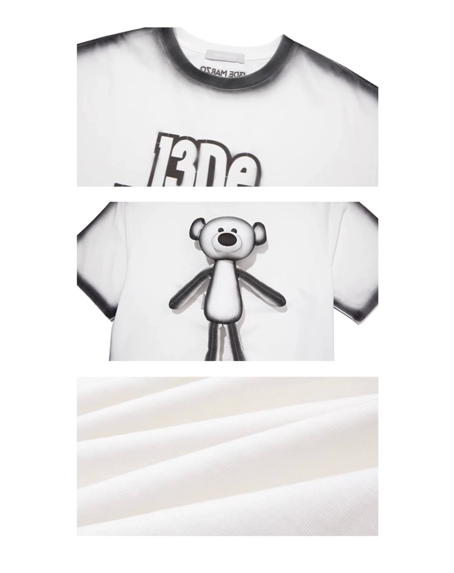 13DE MARZO Thick Outline Sketch T-Shirt White