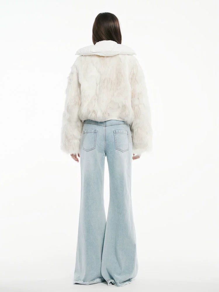 Jac Fleurant Double V Waistband Patchwork Bootcut Jeans