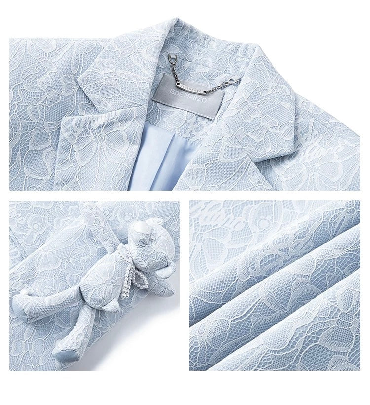 13DE MARZO Bear Lacy Suit Blue