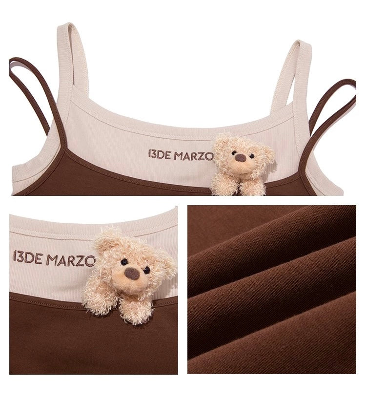 13DE MARZO Doozoo Halter Top Brown