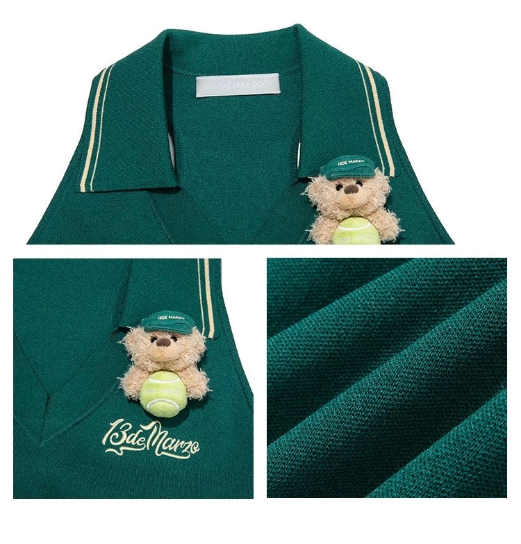 13DE MARZO Tennis Halter Top Green