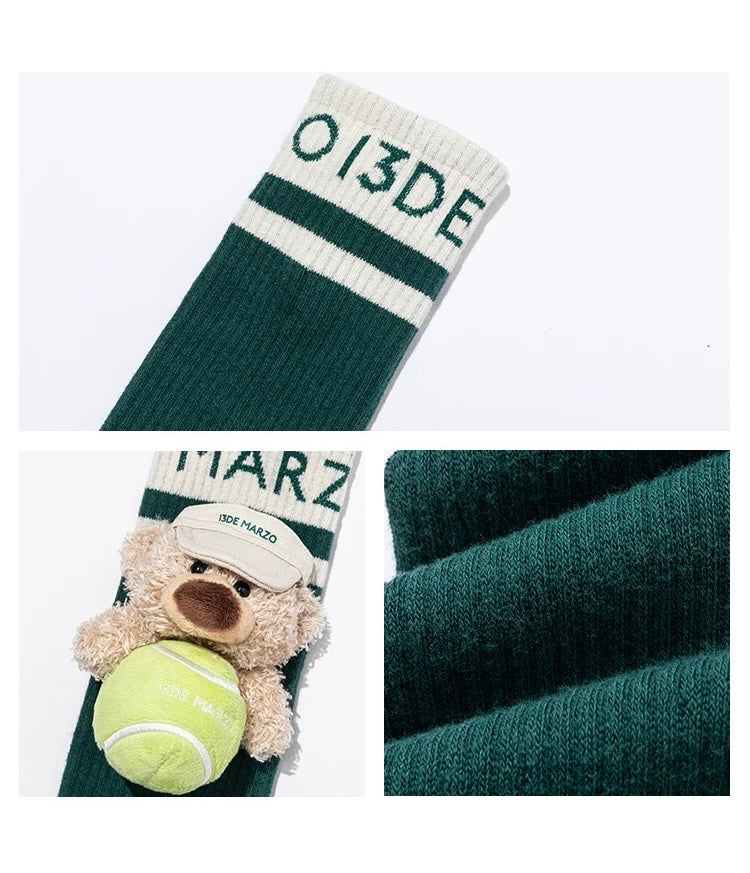 13DE MARZO Tennis Sports Socks Green