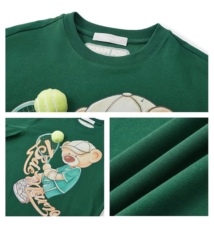 13DE MARZO Tennis Bear T-Shirt Green