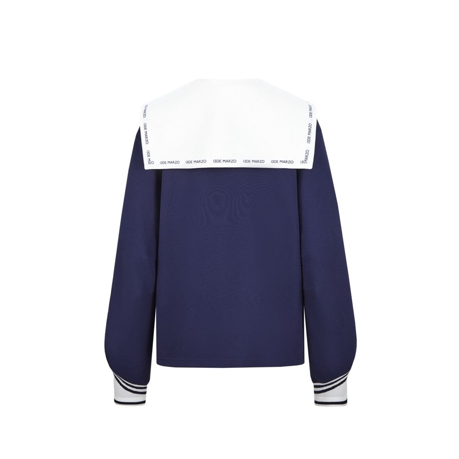 13DE MARZO Sailor Collar Long Sleeve Navy Blue