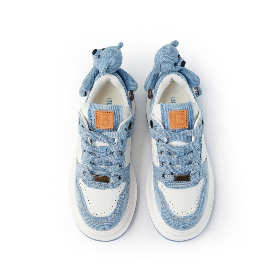 13DE MARZO Bear Denim Sneakers Blue