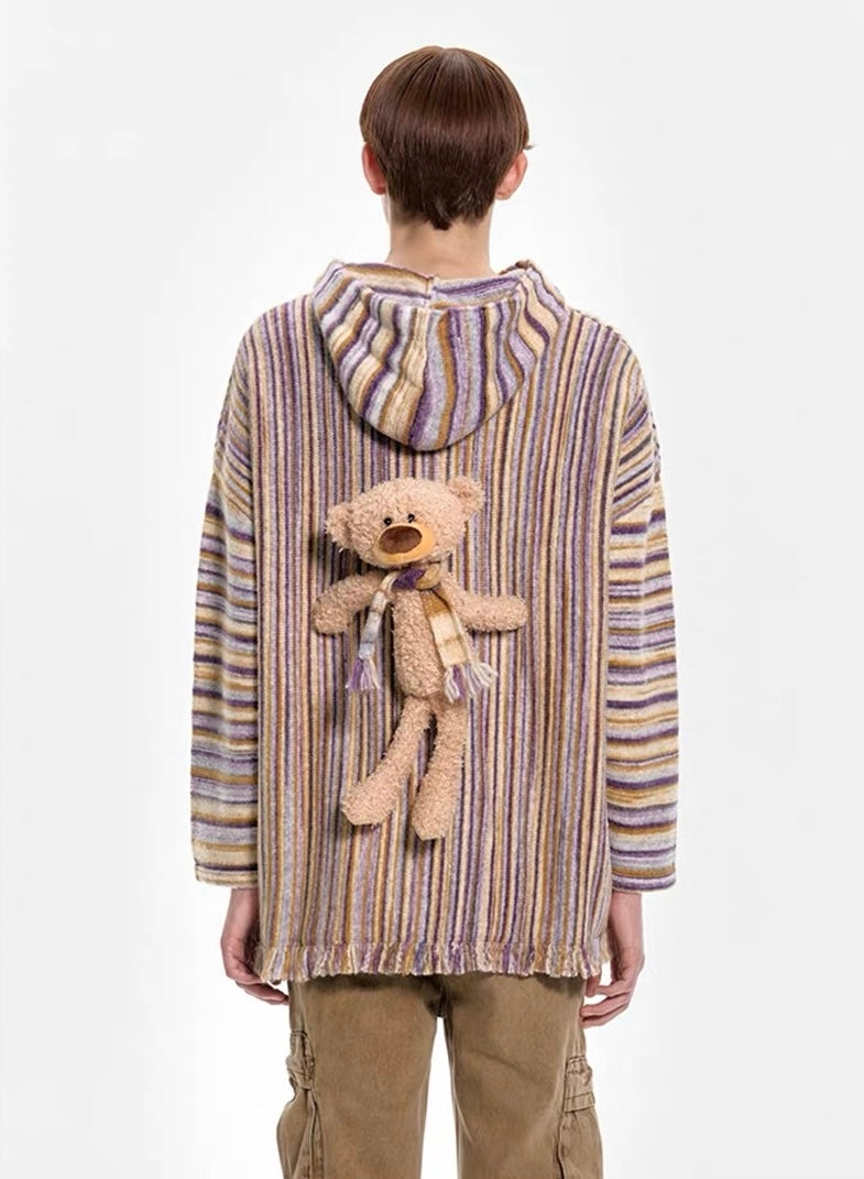 13DE MARZO Color Lines Knit Sweater Purple Ash