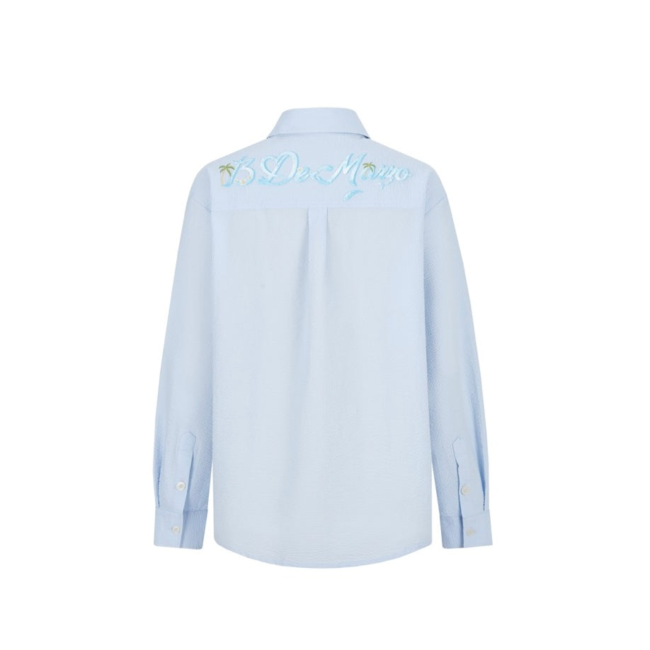 13DE MARZO Island Style Bear Shirt Blue