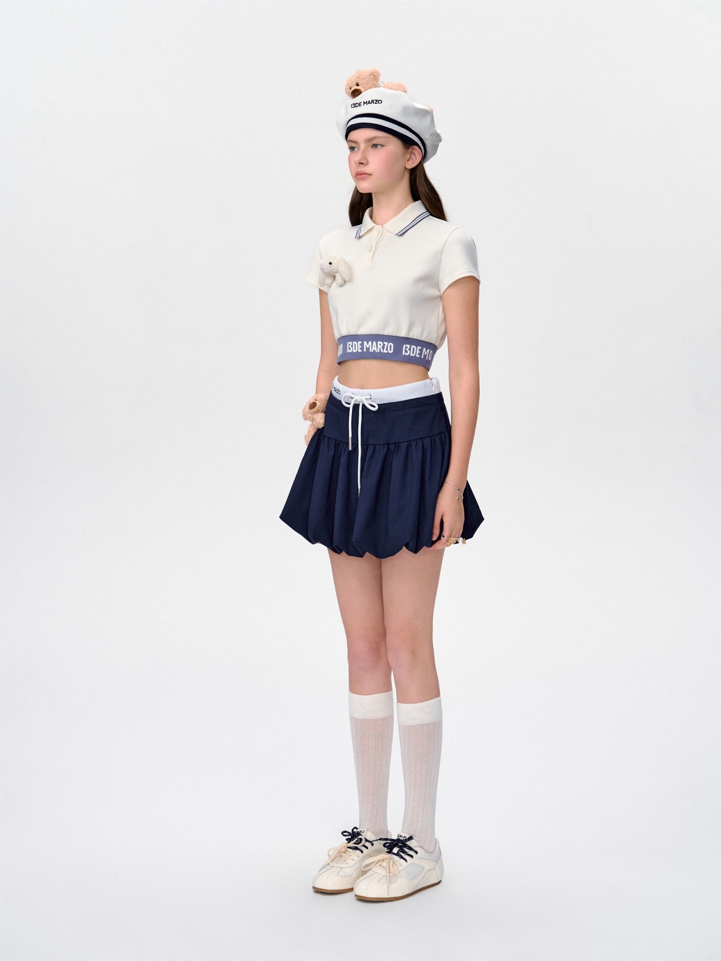 13DE MARZO Doozoo Short Polo Tee White