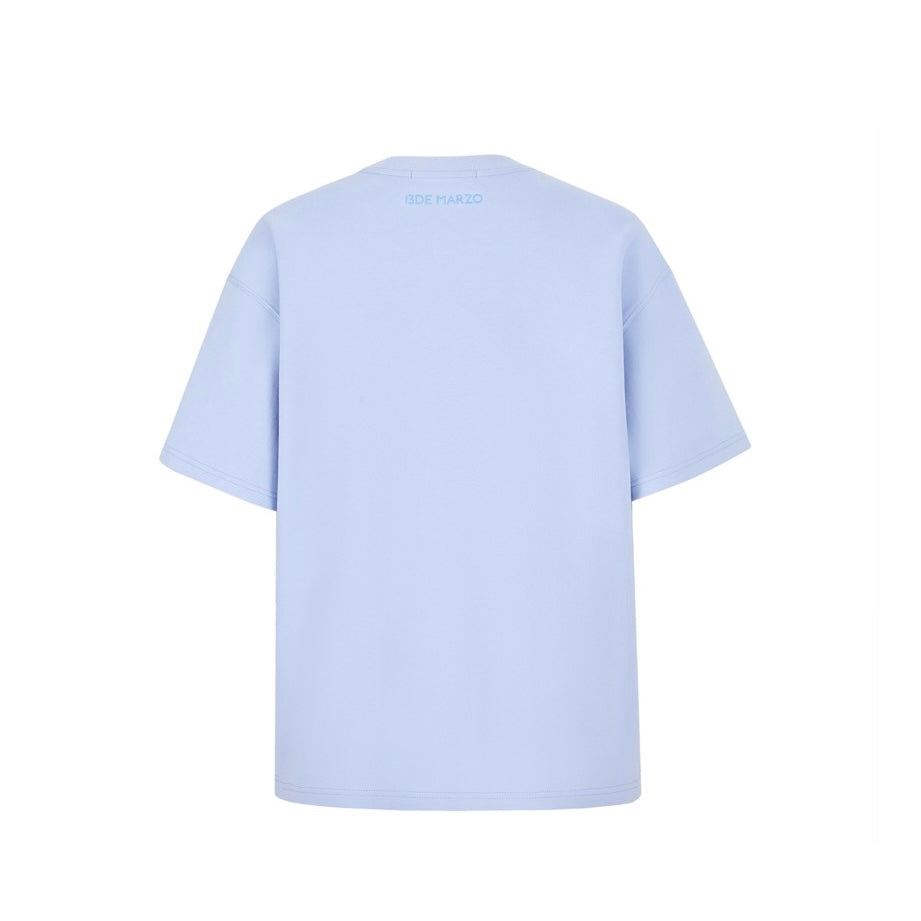 13DE MARZO Rhinstone T-Shirt Blue