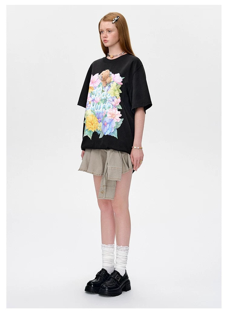 13DE MARZO Butterfly Bush T-shirt Black