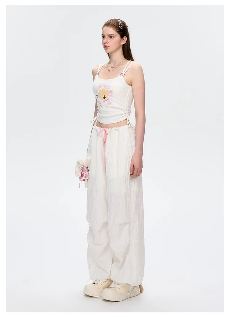 13DE MARZO Wide Cargo Trousers White