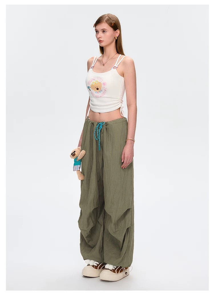 13DE MARZO Wide Cargo Trousers Green