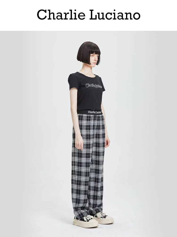 Charlie Luciano Checked Long Pants