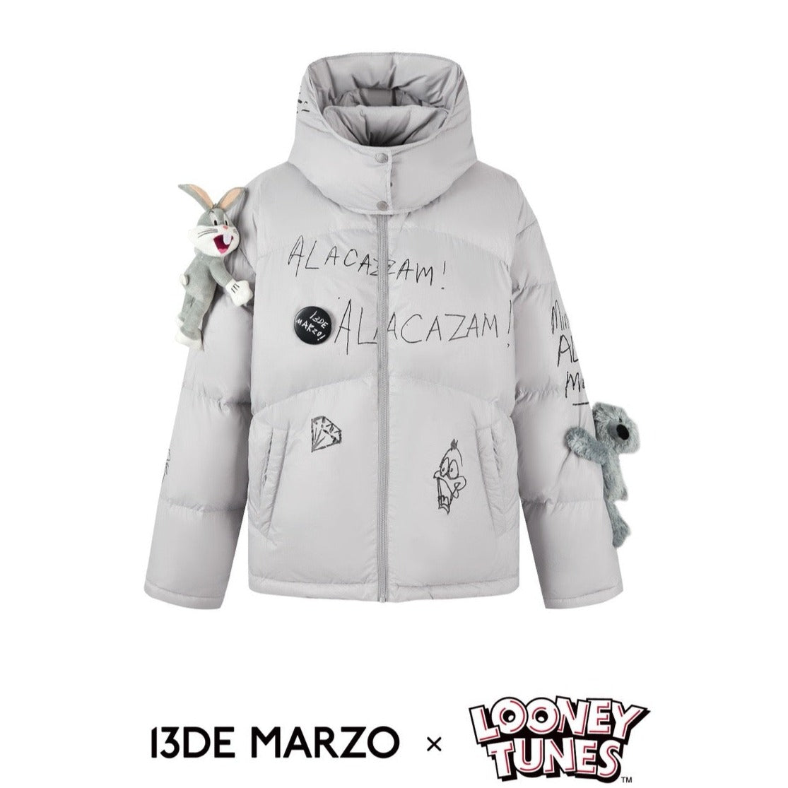 13DE MARZO x LOONEY TUNES Bugs Bunny Down Jacket Black – Fixxshop