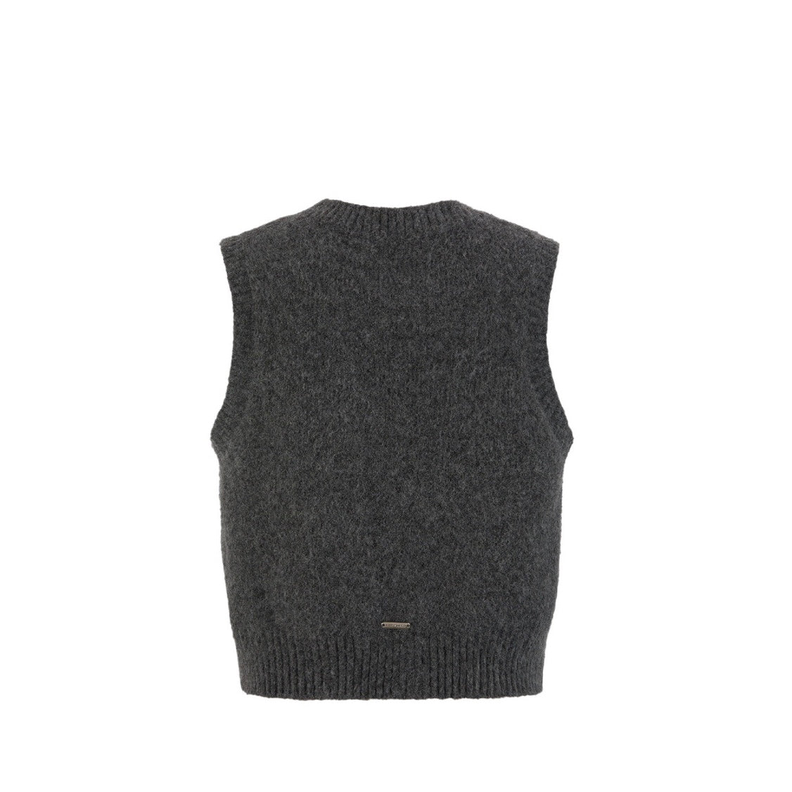 13DE MARZO Rope Knit Logo Vest Grey