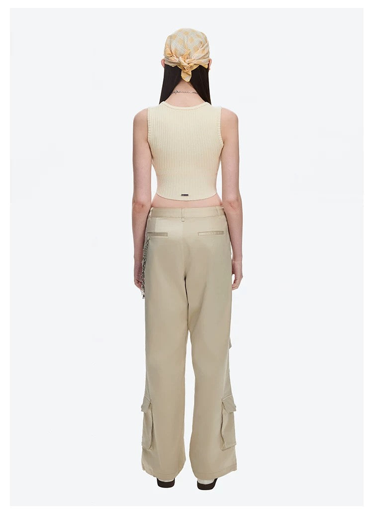 13DE MARZO Chains Parachute Trousers Khaki