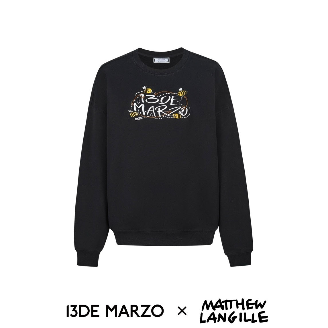 13DE MARZO Matthew Langille Bear Travel Sweater Black