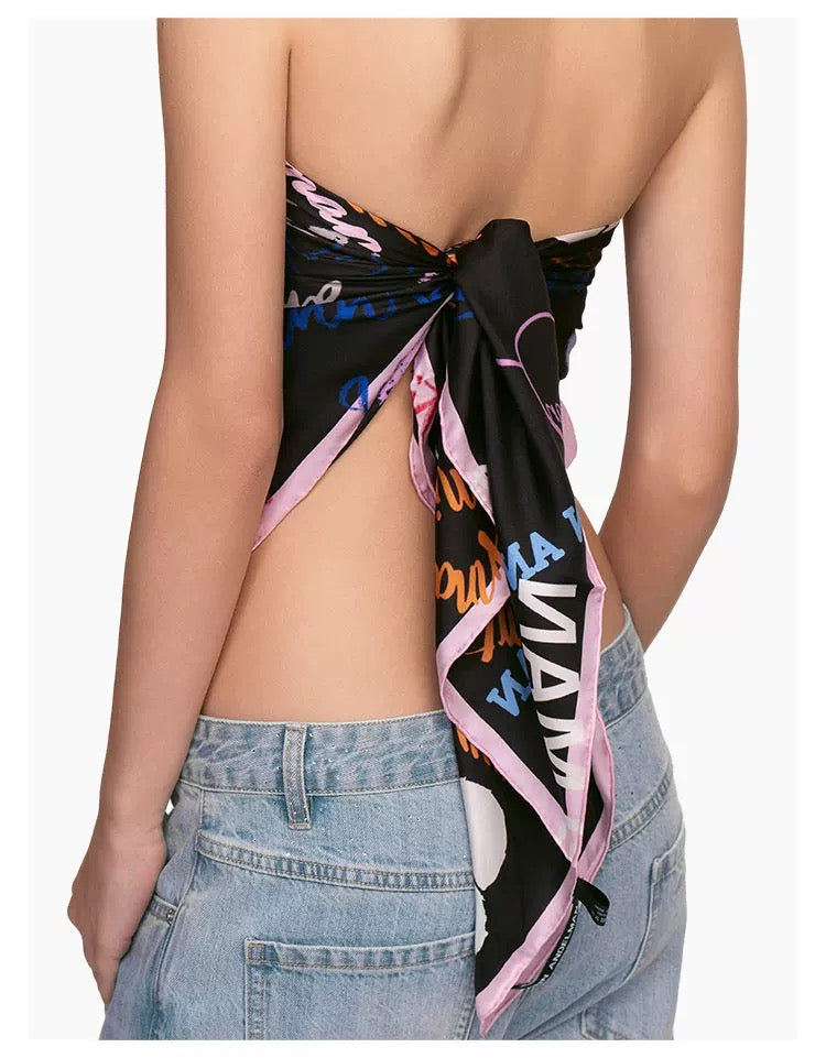 Ann Andelman Black Scarf (Backless Tube Top)