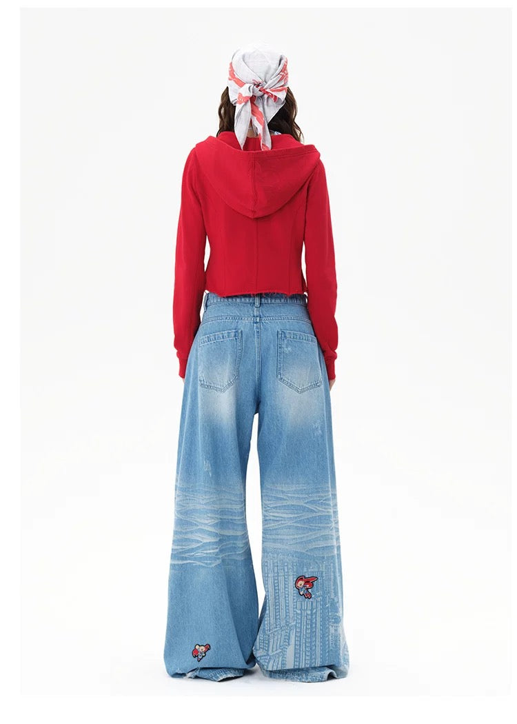 13DE MARZO x Superman Bear Slim-Fit Workout Jacket Red