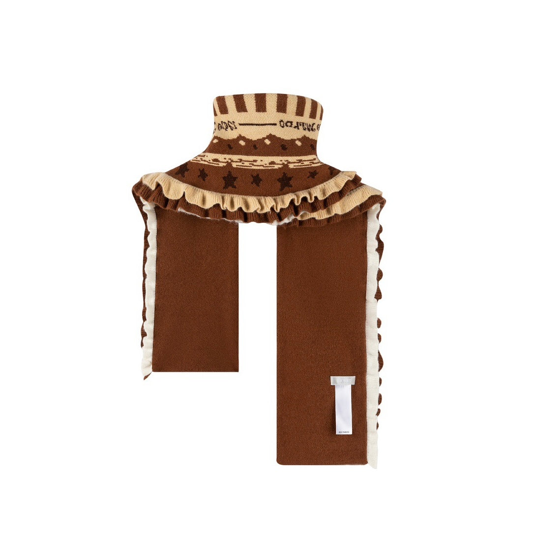 13DE MARZO Doozoo Cake Scarf Brown