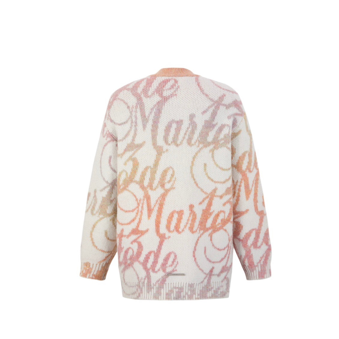 13DE MARZO Doozoo Gradient Logo Knit Cardigan White