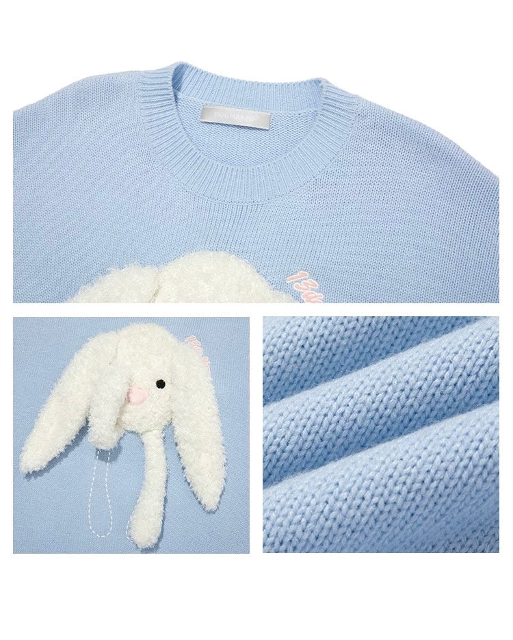 13DE MARZO Doozoo Cover One Eye Sweater Blue