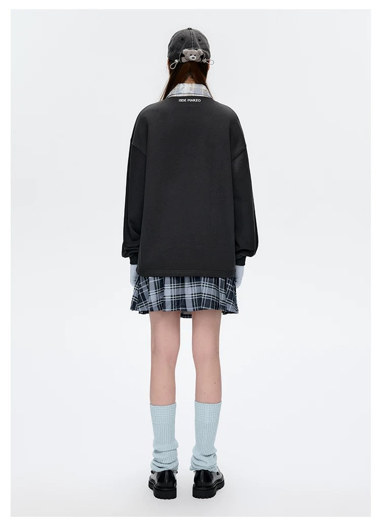 13DE MARZO Real Cap Bear Sweater Dark Grey