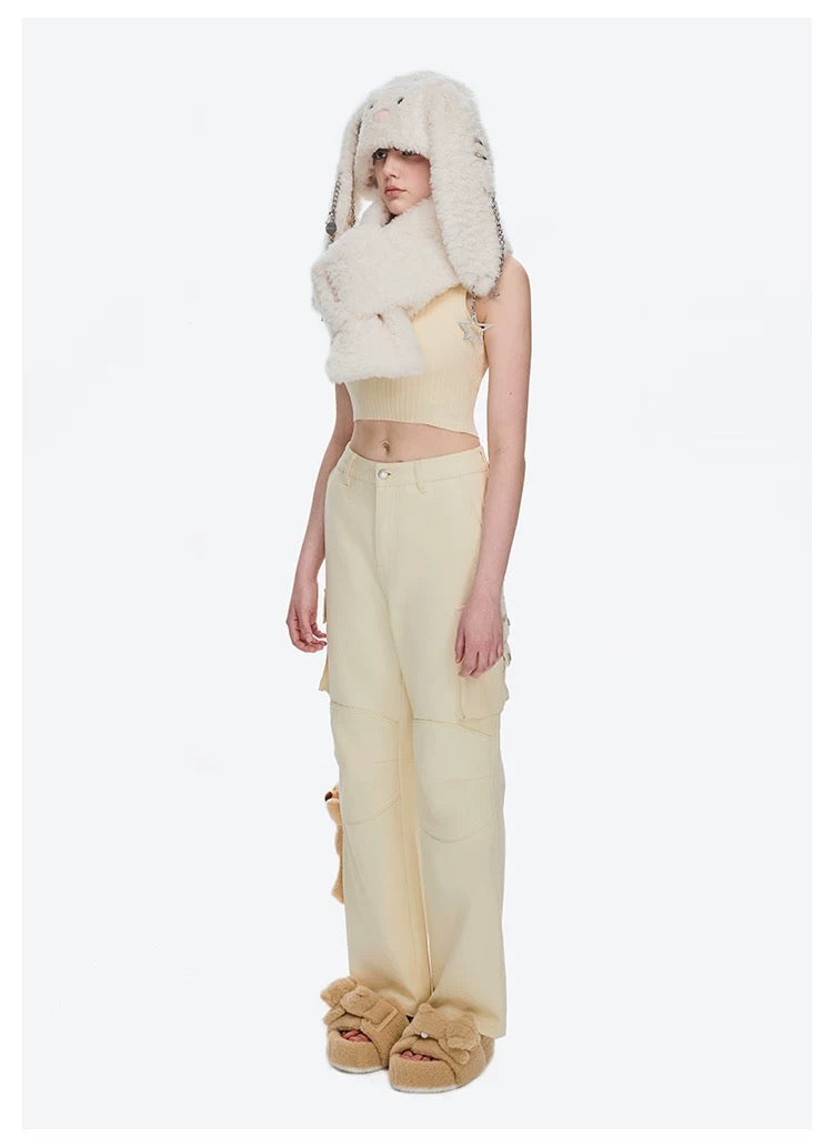 13DE MARZO Doozoo Multi-Pocket Cargo Pants Beige