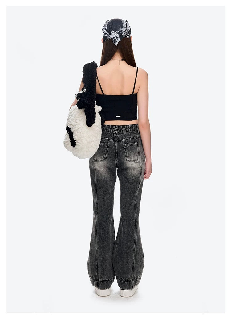 13DE MARZO Doozoo Spray Paint Jeans Black