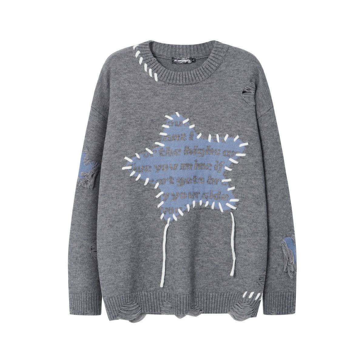 BLUREMO Star String Words Sweater