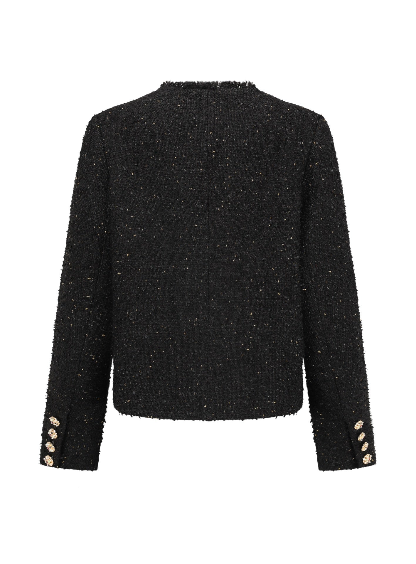 Alexia Sandra Tweed Round Neck Jacket Black