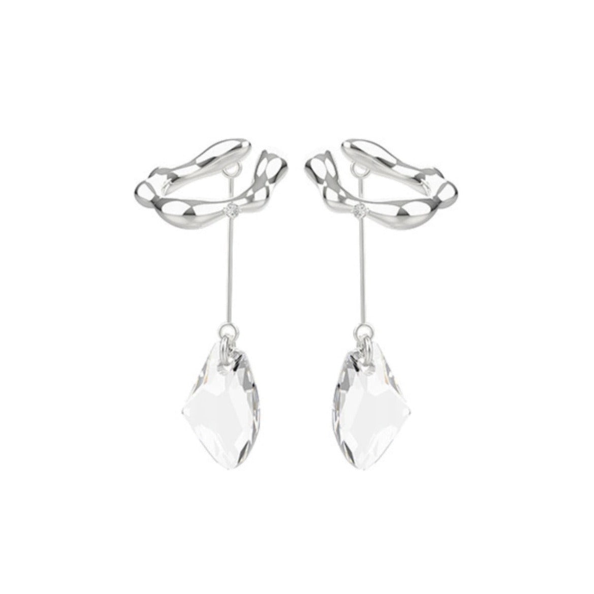 KVK Basic Collection French Style Crystal Ear Clips