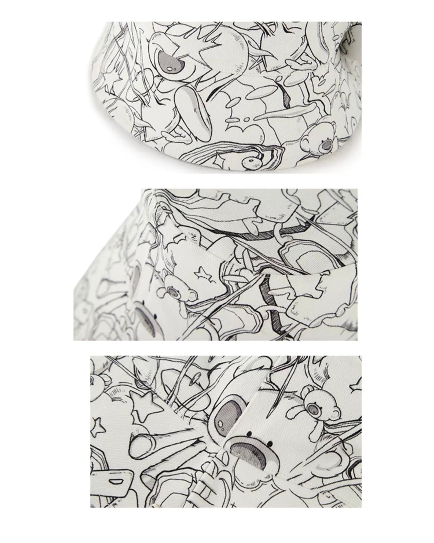 13DE MARZO Illustrate Inside-Out Bucket Hat Black And White