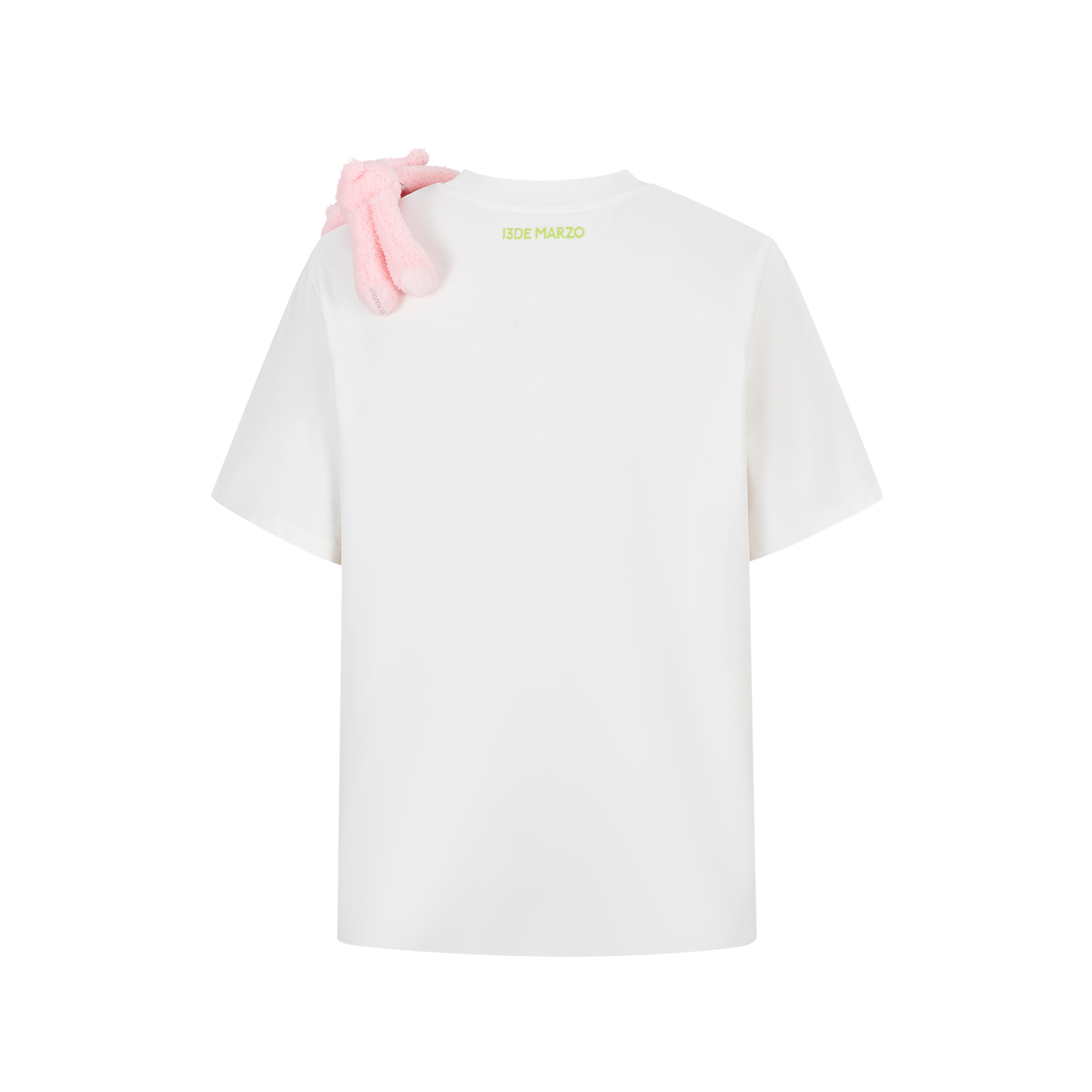 13DE MARZO Illustrated Colourful Bear T-Shirt White