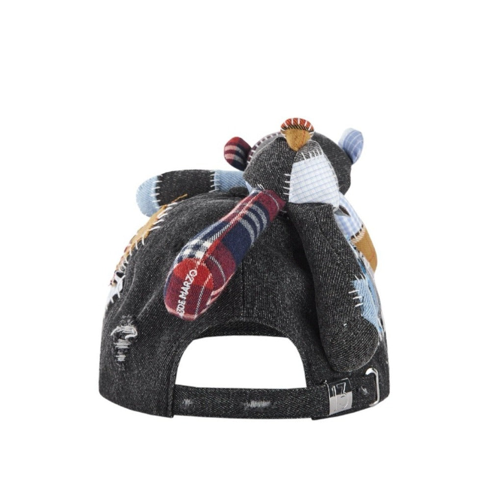 13DE MARZO Plaid Patch Denim Cap Black