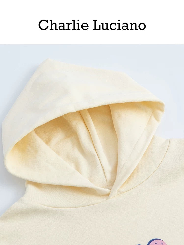 Charlie Luciano Cute Snake Graffiti Print Hoodie White Limited