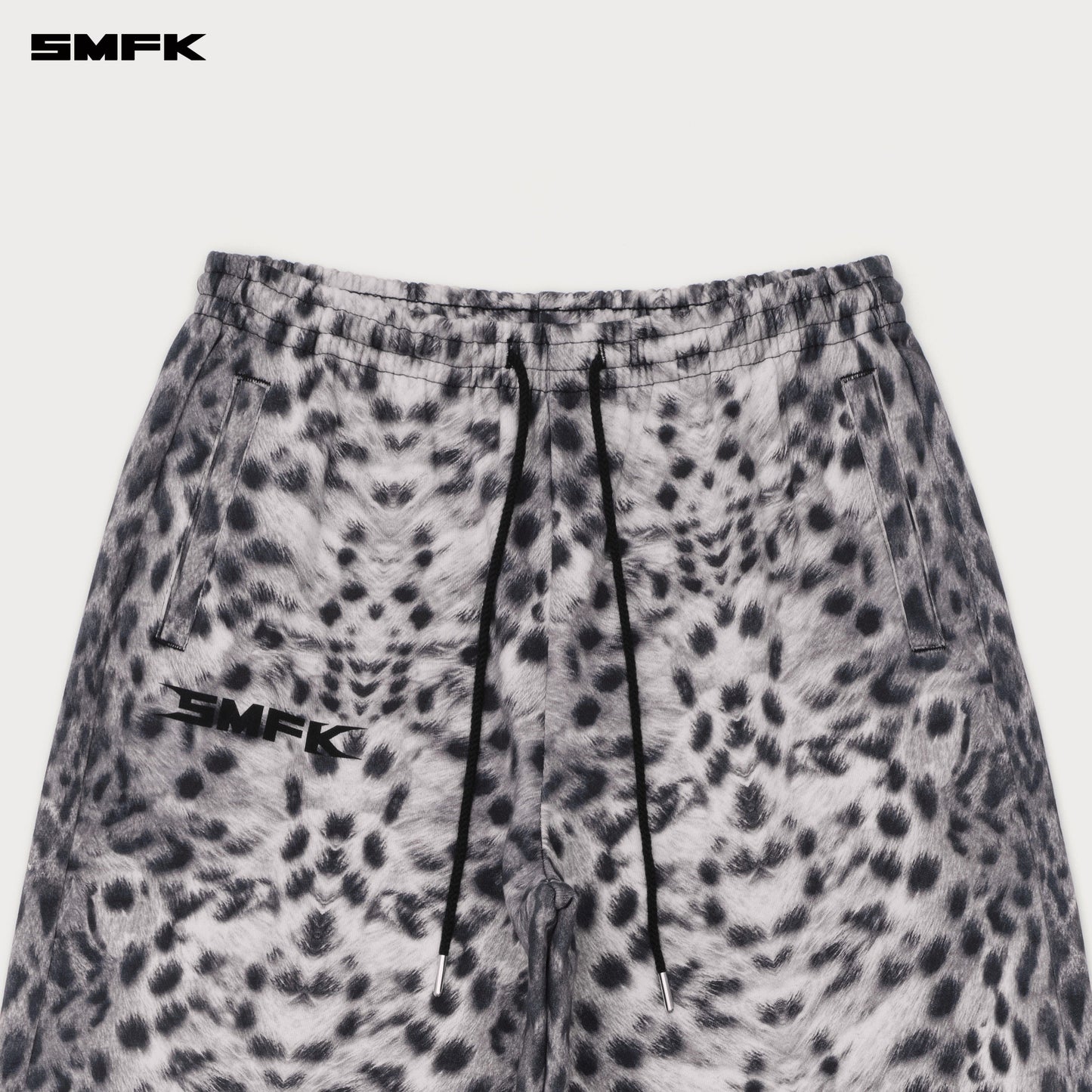 SMFK FUTURE Gene Wide-Leg Sweatpants In White Leopard