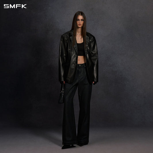 SMFK Compass Mirage Flared Denim Pants Cotton/W Ink Black