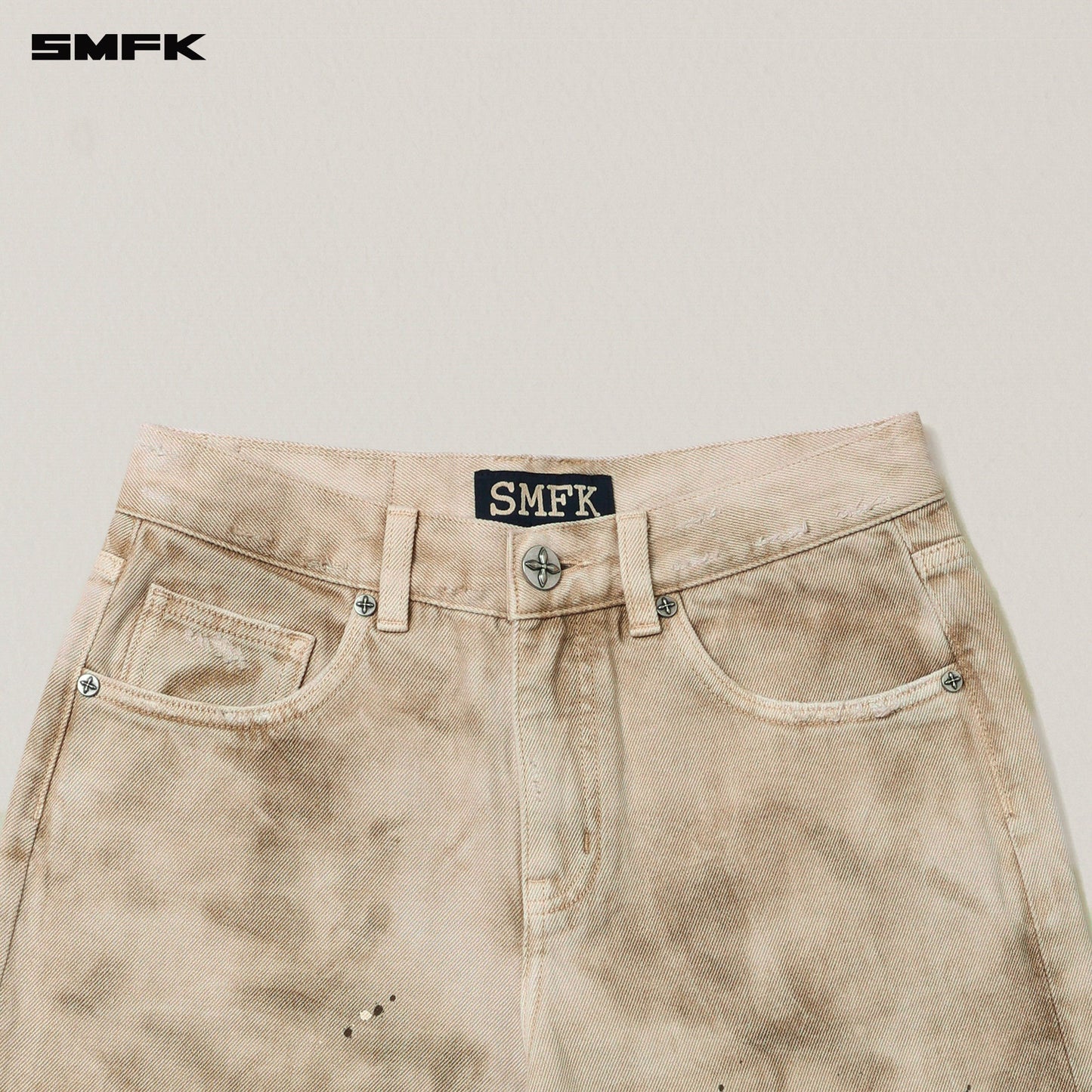 SMFK Rage Wild Handcraft Tower Denim Pants (Garment Dye) Wild Brown