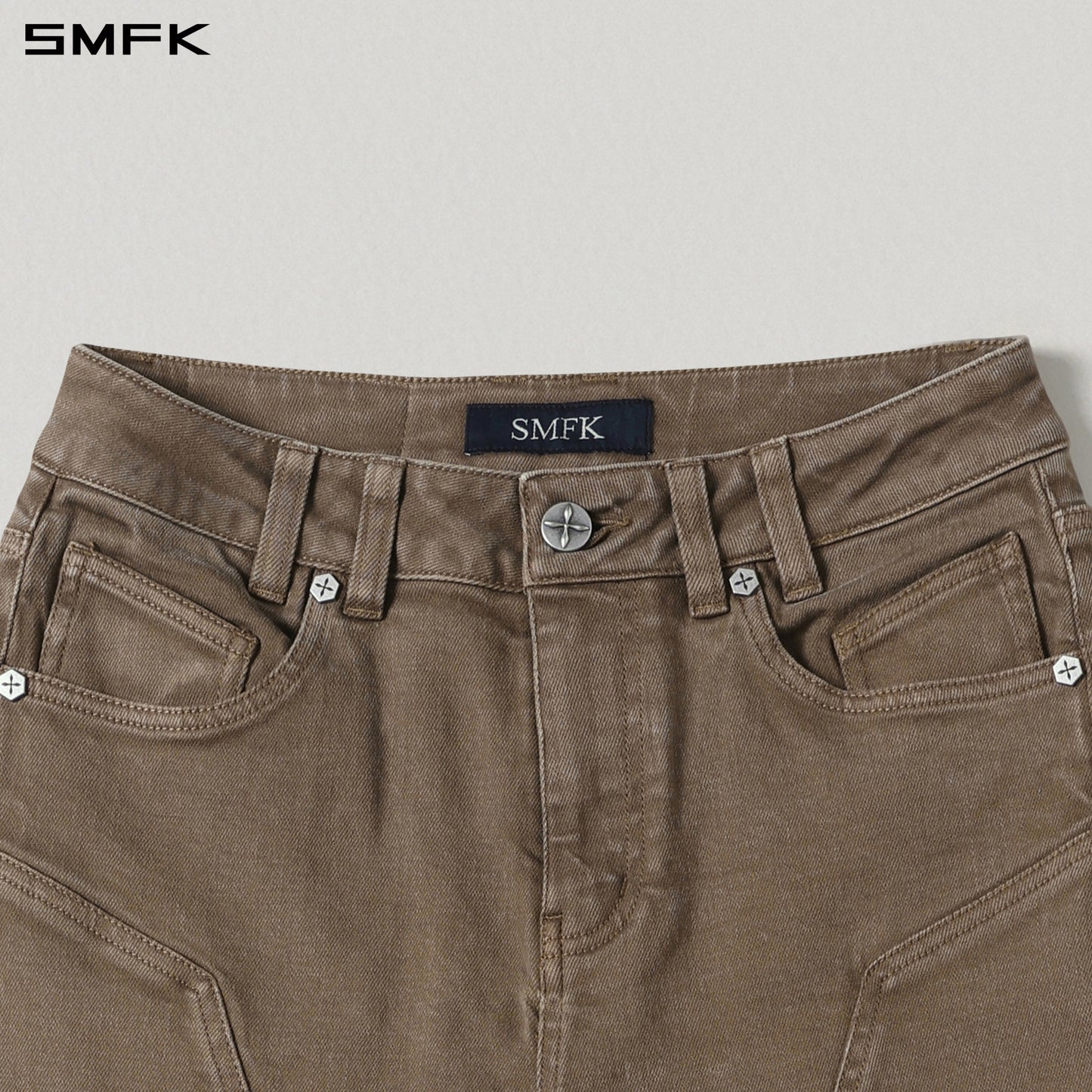 SMFK Mirage Siren Flared Denim Pants Garment Dye Vanish Brown