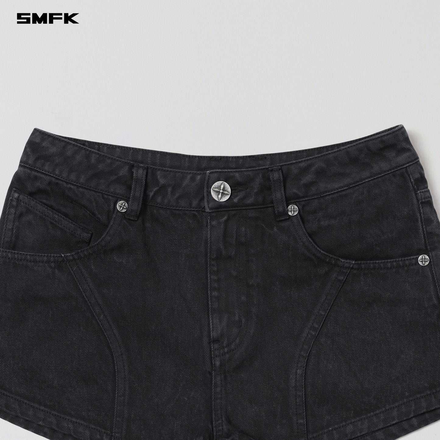 SMFK Vintage Vanish Denim Shorts Garment Dye Vanish Black