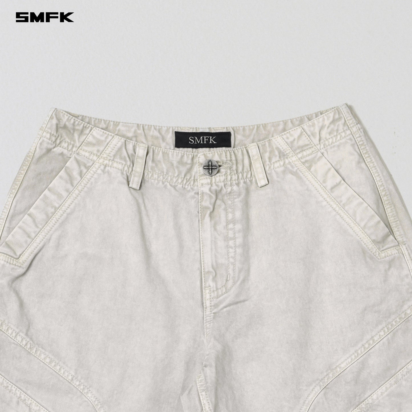 SMFK Mirage Vanish Loose Cargo Garment Dye Vanish White