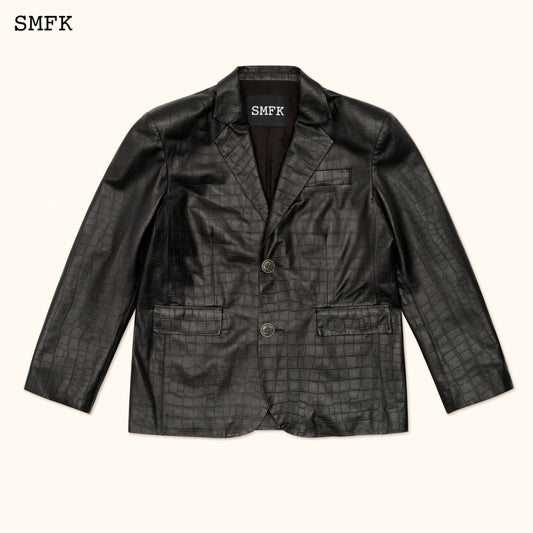 SMFK WildWorld Vintage Leather Black Crocodile Suit