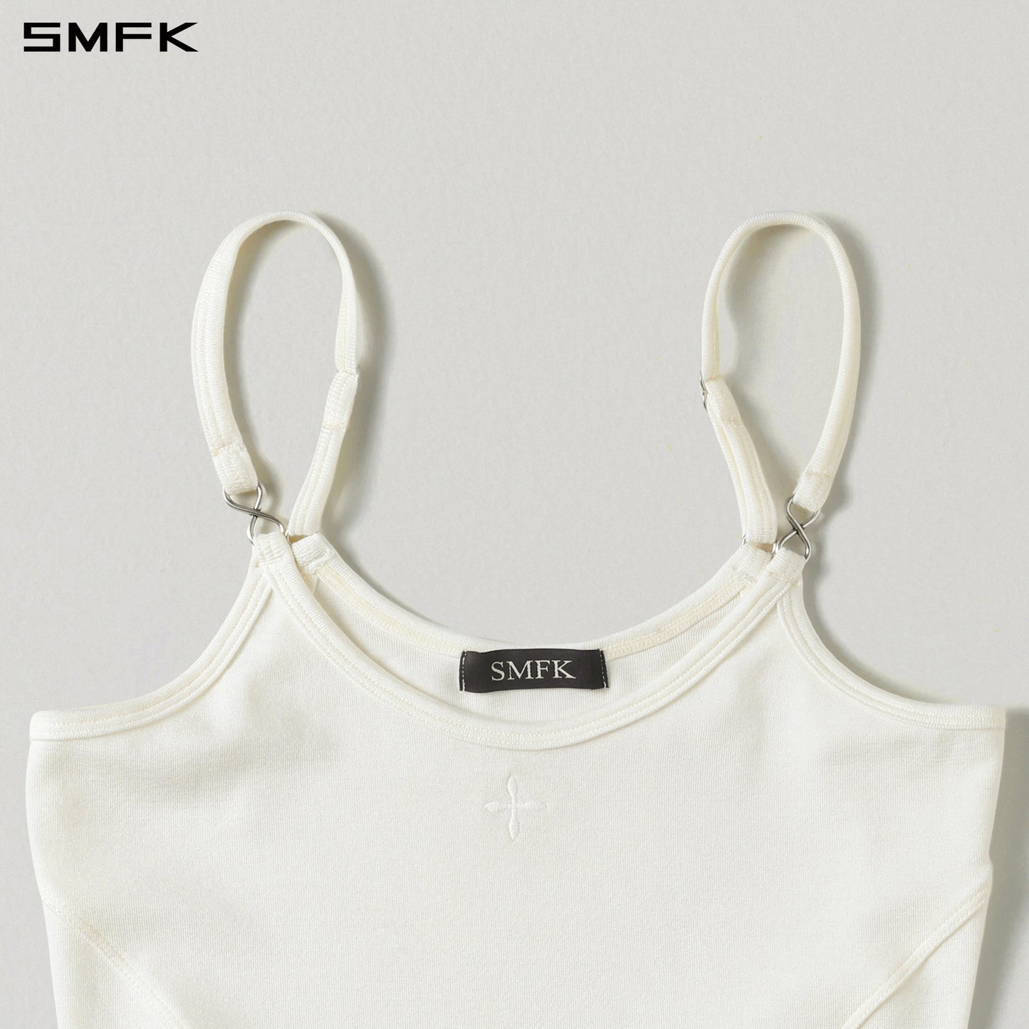 SMFK Myth Aeolus Asymmetry Camisole Lenzing Tencel+Wool Cloud White