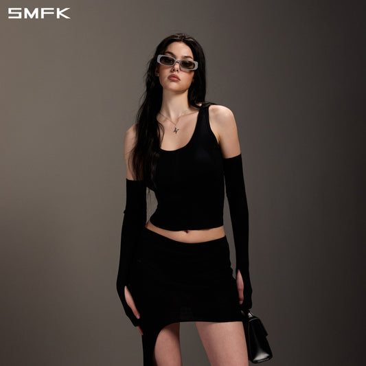 SMFK Myth Seer Slim Knit Vest Tencel+Silk Wild Black