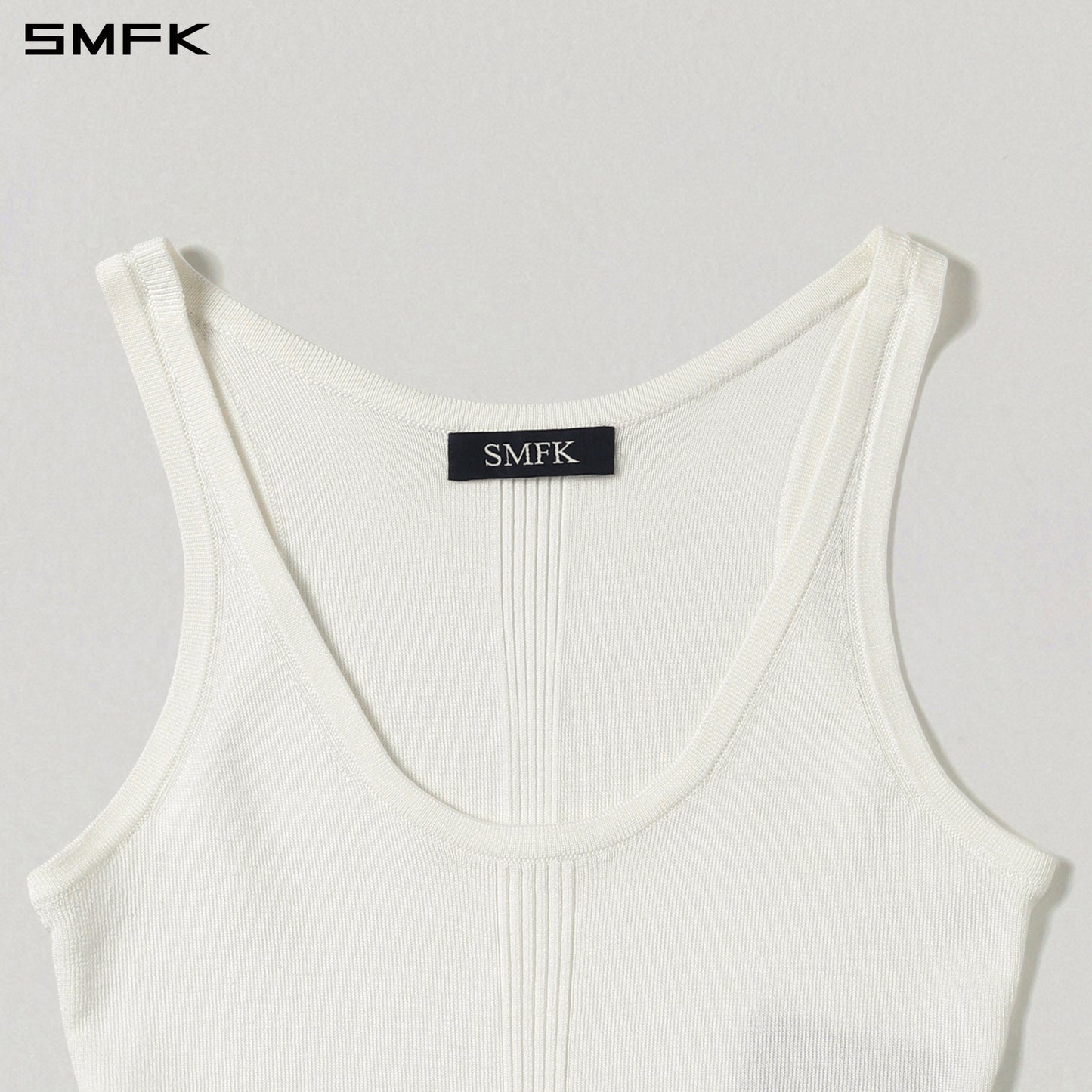 SMFK Myth Siren Slim Knit Vest Tencel+Silk Cloud White