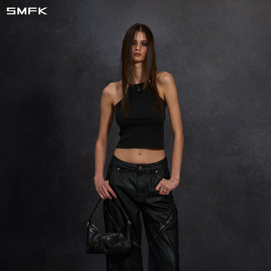 SMFK Vintage Chinese Long Camisole Wild Black