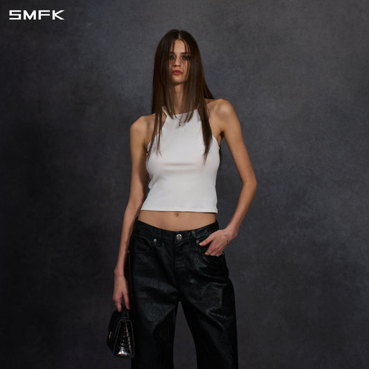 SMFK Vintage Chinese Long Camisole Cloud White