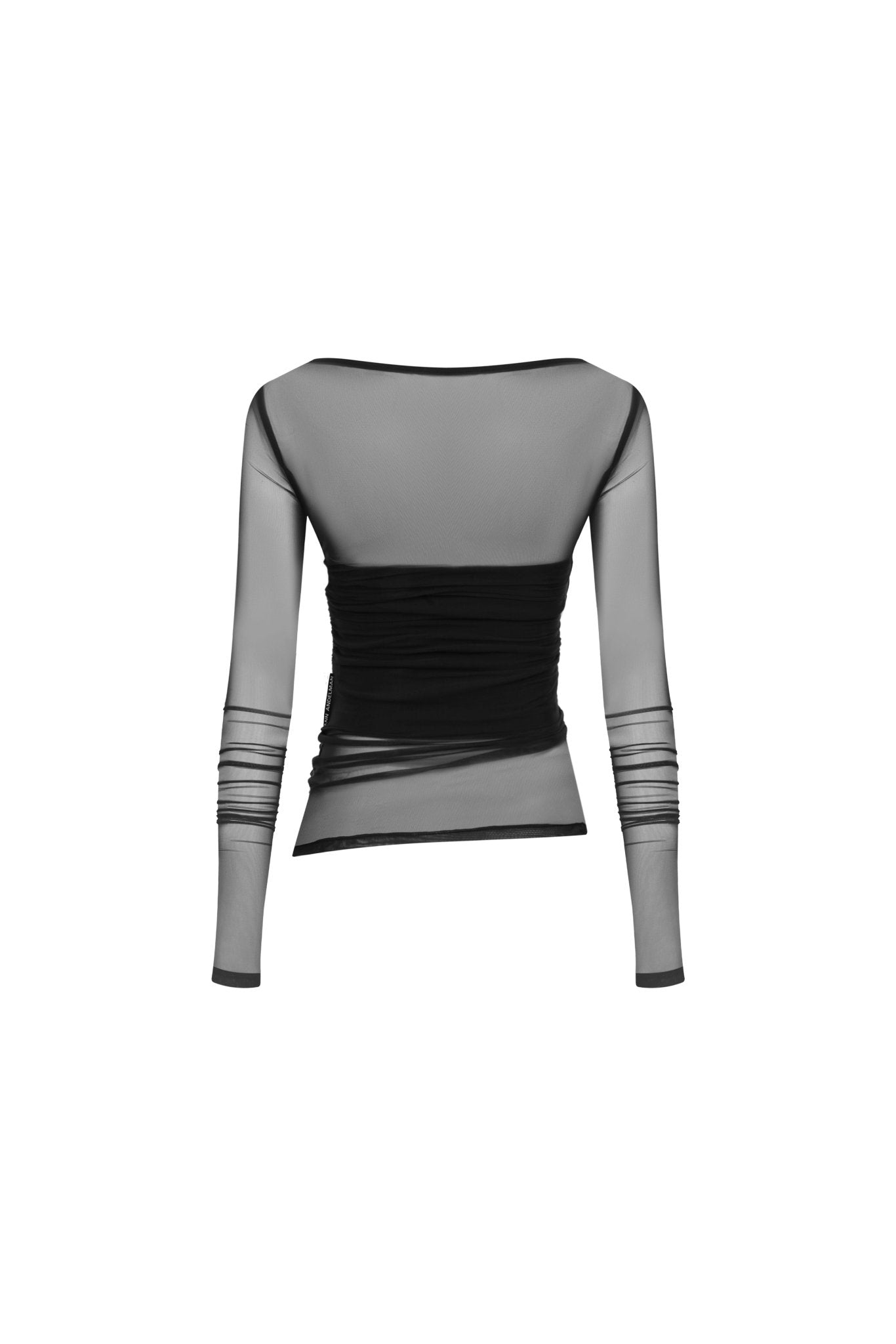 Ann Andelman Black Pleated Mesh Top