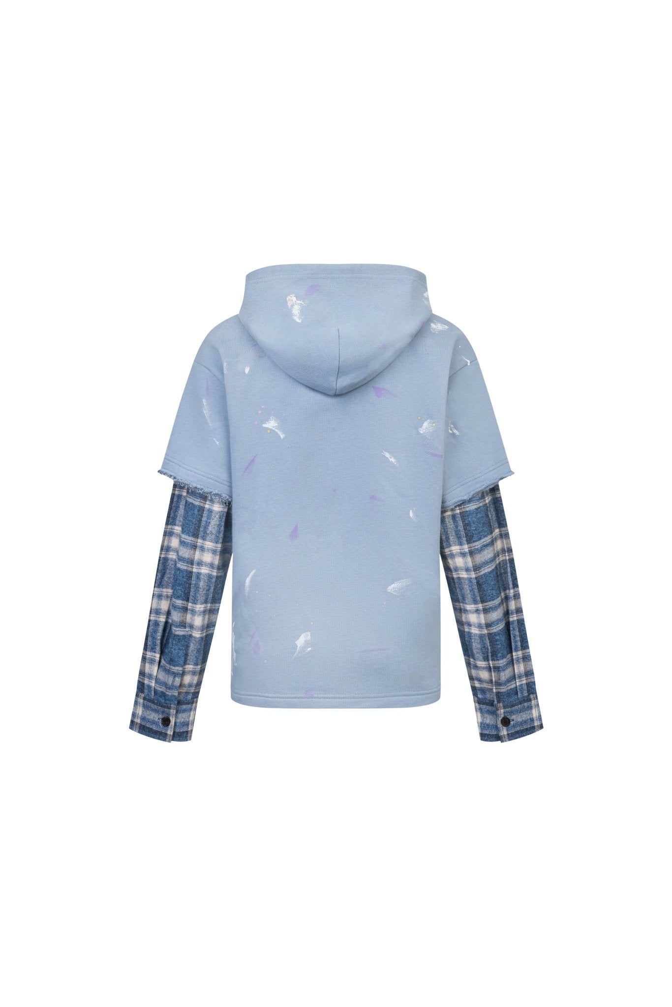 Ann Andelman Blue Splatter-print Faux Two-piece Hoodie